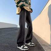 Men Jeans Black Washed Jeans Men's Summer Oversize plus Size Bootcut Trousers